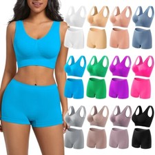 Women's Underwear Sport Bra Shorts Sets Yoga Brach With Chest Cushion Bra Vest