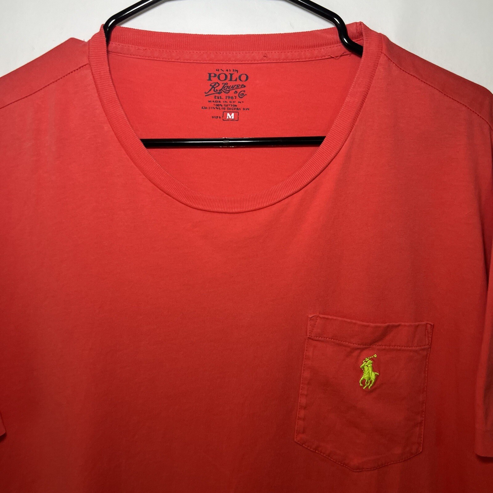 Polo Ralph Lauren T Shirt Uomo Taglia M Media Rosso Verde Pony Logo Manica Corta