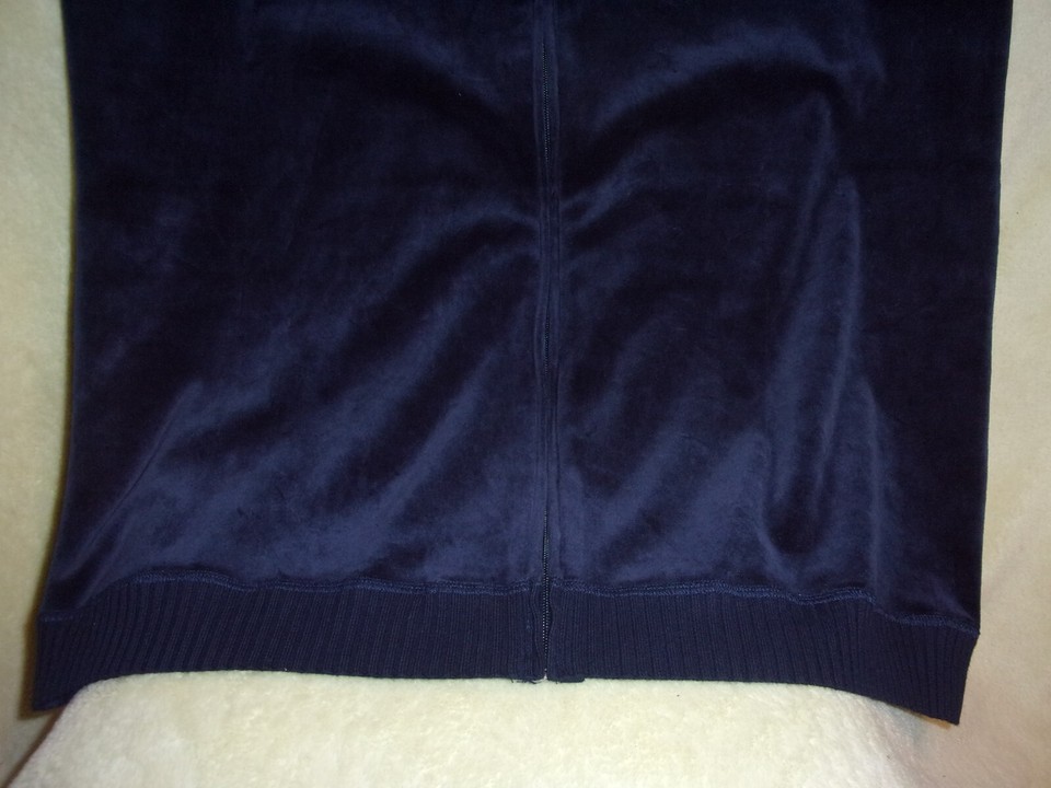 NWT Norm Thompson Full Length Bathrobe Navy Blue Full Zip Size M FREE