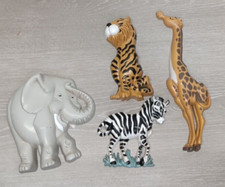 VINTAGE BURWOOD PRODUCTS CO. WALL HANGING ZOO ANIMALS COLLECTION MADE IN USA