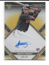 2021 Topps Triple Threads Andres Gimenez GOLD AUTO RC 06/25 Blue Jays