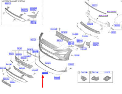 HYUNDAI KONA MK1 Stoßstange vorne Mitte Zierleiste 86587J9NA0 NEU ORIGINAL
