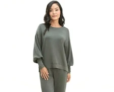 Splendid RS1K710 Womens Flora Ribbed Trim Pullover Shirt Sweatshirt Top  SZ XS