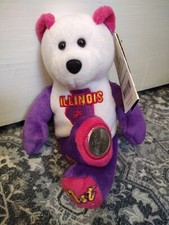 Illinois State Quarter Coin Bear - 21st State. Plush 8" Limited Treasures. 2003.