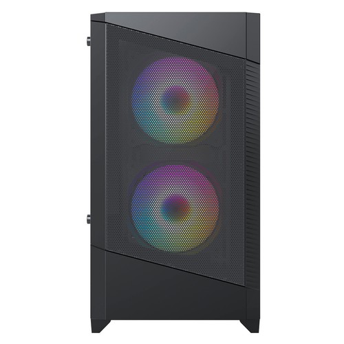 MICRO ATX CS Twin Black PC Gaming Case Blue LED fan with 500W Builder PSU - Picture 2 of 7