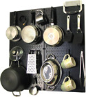 Kitchen Pegboard Organizer Pots and Pans Storage Rack Organization Kit with Blac