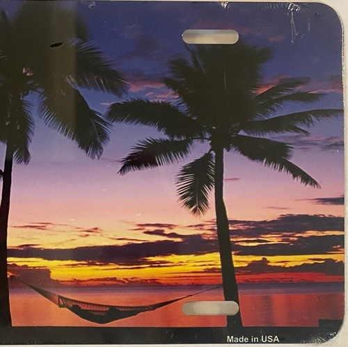 PALM TREES SEA OCEAN SUNSET HOLIDAYS BEACH booster license plate - Picture 5 of 7