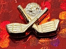Tie Tack Tie Pin Gold Tone Golf Golfing Golf Ball & Putters