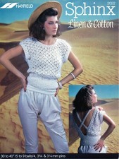 ~ Hayfield Knitting Pattern For Lady's Deep Rib Lacy Cross-Back Strap Top ~