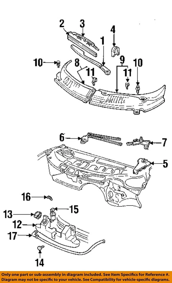 Б/у двигатель стеклоочистителя ветрового стекла подходит: 2000 Pontiac Firebird класса A - Изображение 3 из 4