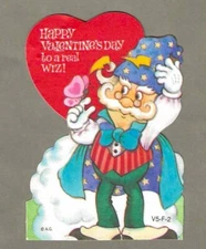 Vintage Wizard Valentine's Day Card, 1981 The Wizard of Oz, Plus Mark, Retro Wiz