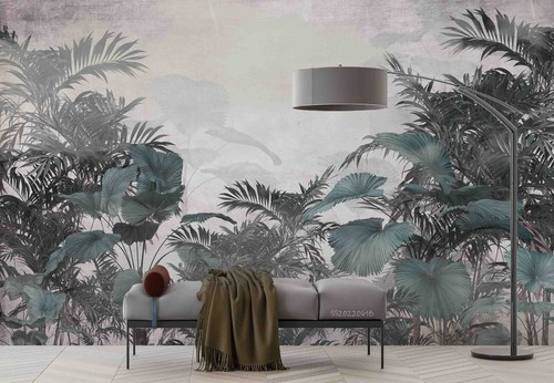 3D Tropical Forest Trees Wallpaper Wall Mural Peel and Stick Wallpaper ...