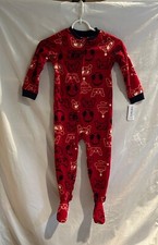 Carter's Boys Size 4 1 Piece Red Gaming Controller Fleece Footed Pajamas NWT
