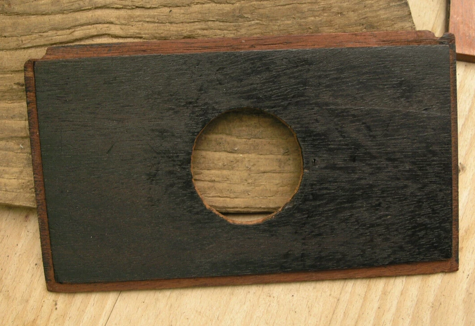 wooden vintage lens board panel 89x 153mm 3.5x 6" copal 1 hole - Image 2 of 3