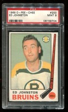 1969 O-Pee-Chee #200 Ed Johnston PSA 9 Mint Bruins~(PL)
