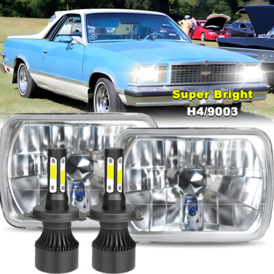 For Chevy Malibu 1978-1981 El Camino Pair 5X7'' 7x6''Led Headlights Hi-Lo Beam DOT
