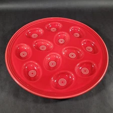 Fiestaware Scarlet Red Deviled Egg Serving Plate Platter 13 inch HLC