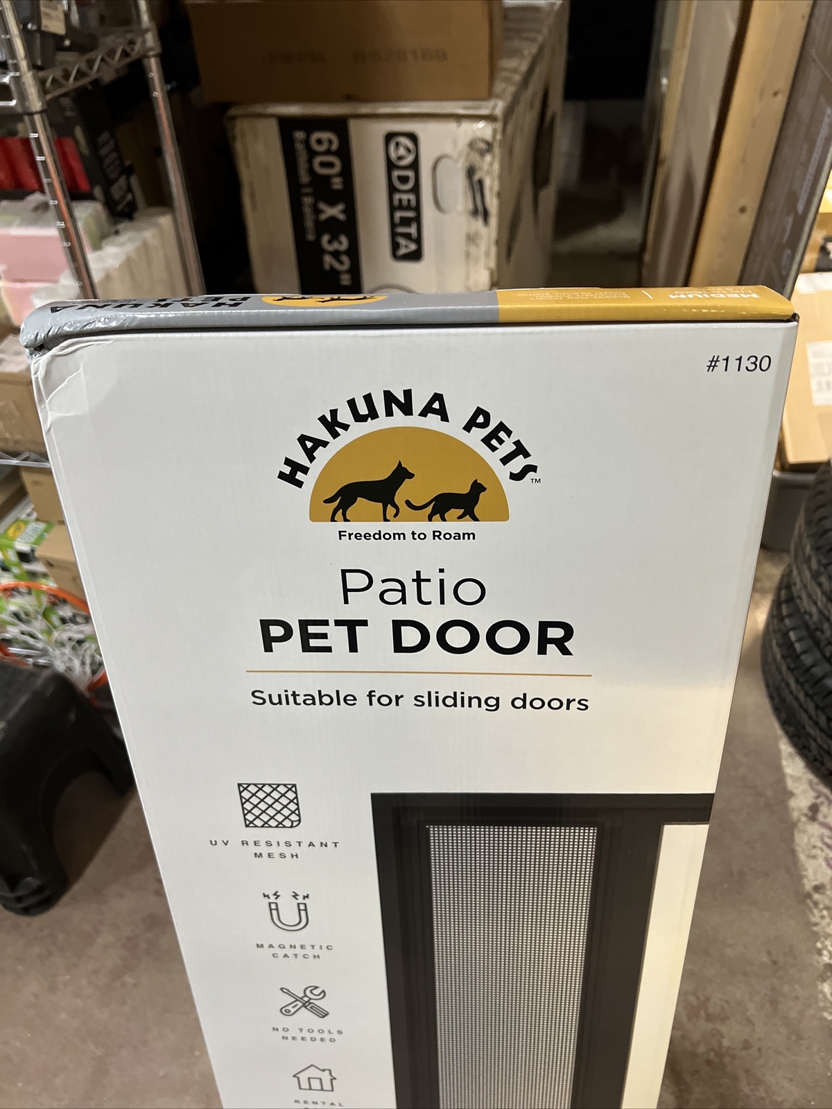 Hakuna Medium Dog Patio Pet Door For Sliding Doors Dogs/Cats Up To 42