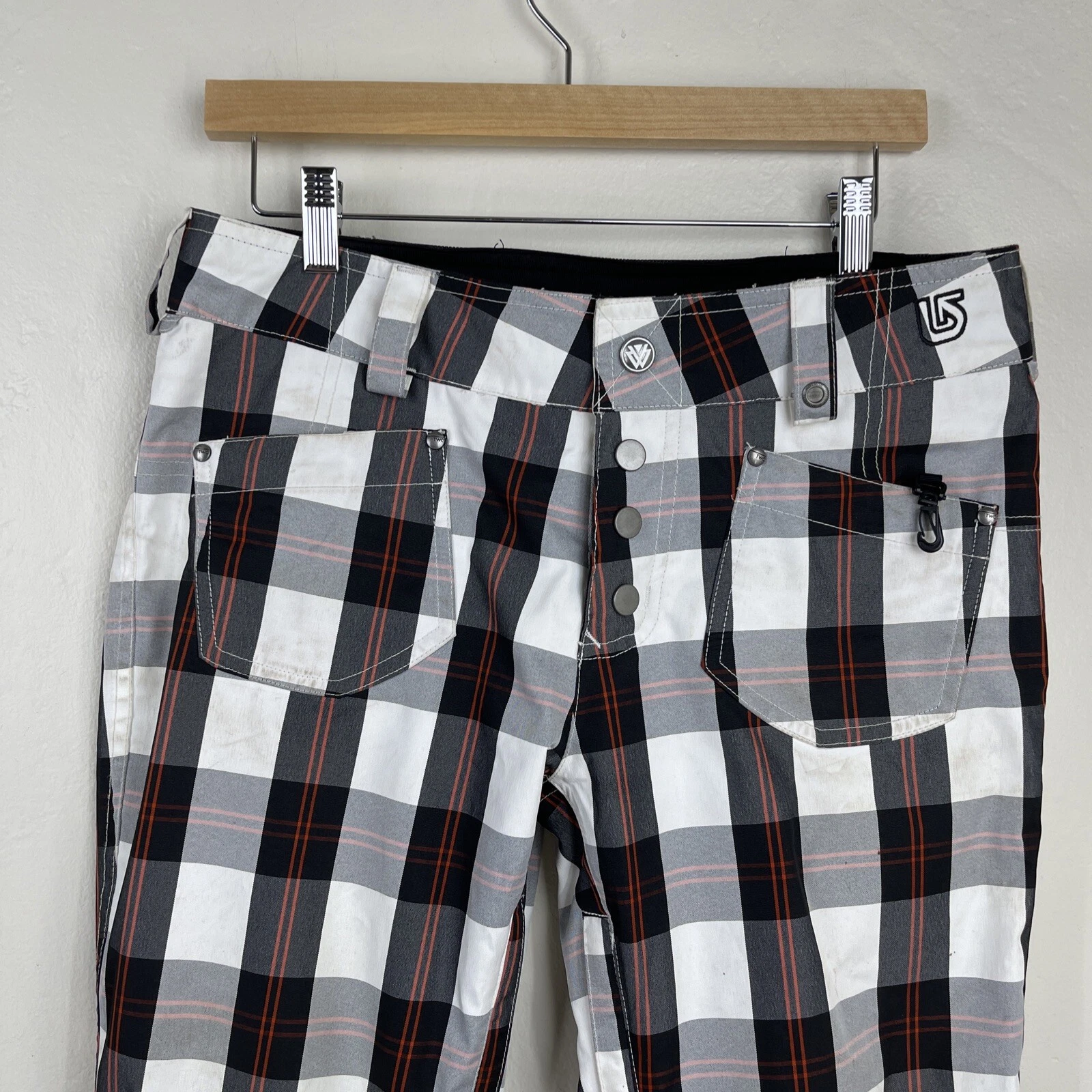 burton dryride checkerboard ski snowboard cargo pants