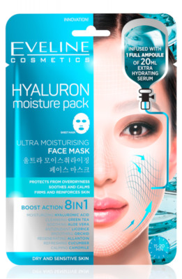 3 x Eveline Cosmetics HYALURON Moisture Pack Shee tMask No shipping to USA