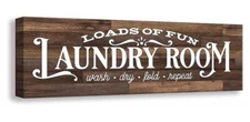 KAS Home Vintage Laundry Room Canvas Wall Art 8”x 24” Laundry Room Decor NEW
