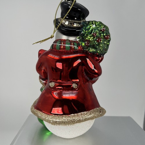 Set of 4 Glass Blown Christmas Ornament Set by Valerie Parr Hill Santa Snowman - Picture 15 of 24