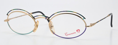 CASANOVA Brille LC15 C04 48/20 Vintage Gold Brauenlinie Oval Kunstvoll Italy M