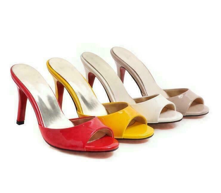 PANTOFOLA D’ORO Ciabatte donna sexy mules sandali pelle scarpe punta aperta tacco a spillo chic