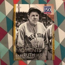#9 Babe Ruth Yankees 5x7 - 04/10 made Gold 2019 Topps 150 Years Greatest Moments