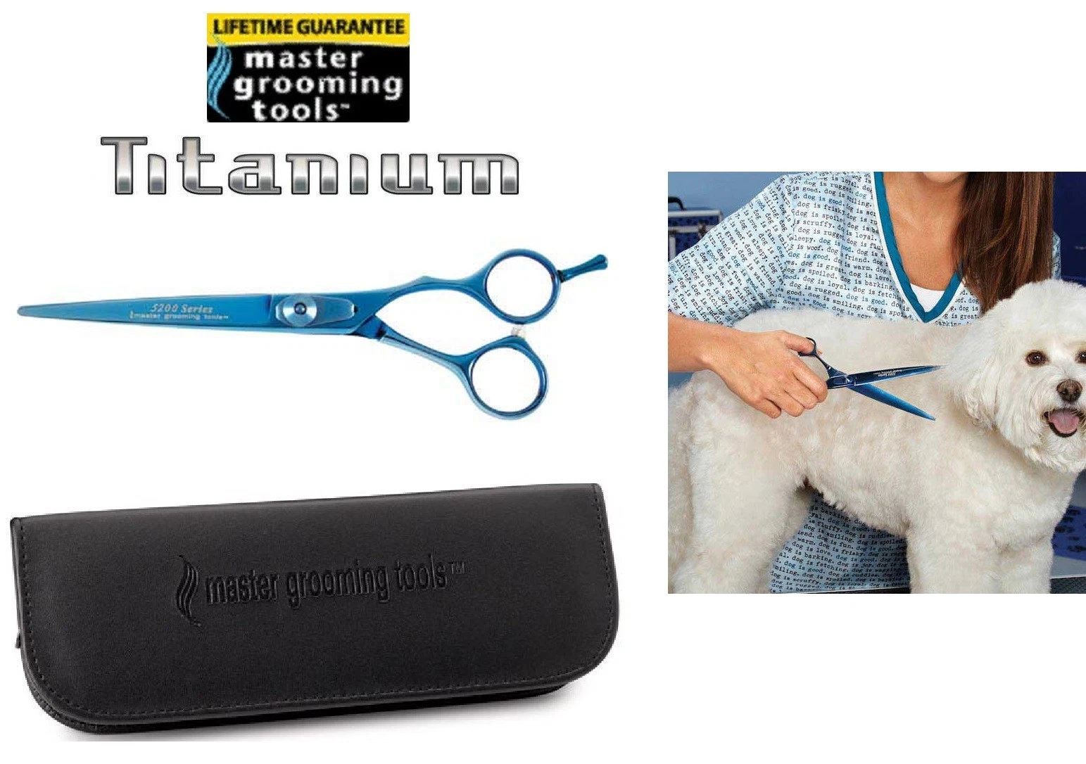 Master Grooming PRO TITANIUM 440C STEEL 6.5" STRAIGHT SHEAR SCISSOR Pet GROOMING