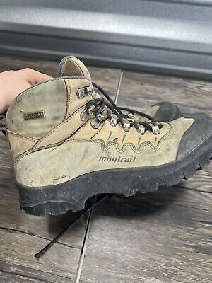 MONTRAIL Hiking Boots Womens 10 Brown Gentorx Gore-Tex Vibram Sole Mid Lace  Up