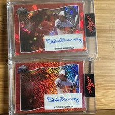EDDIE MURRAY #1/2 Auto PLUS 2/2 2025 LEAF Day RED Crystal Parallel PLUS SHIMMER