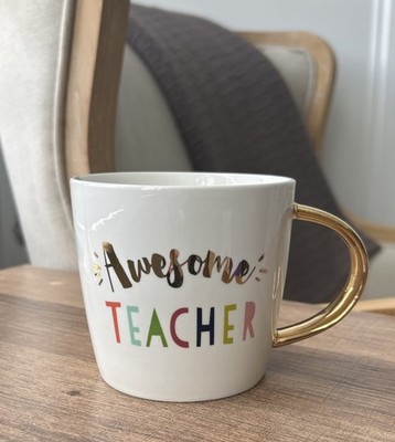 Slant Collection Porcelain Coffee Mug,  14-Ounce,  Awesome Teacher 
