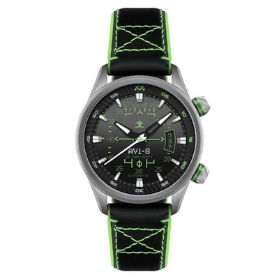 Hud Automatic Black / Leather | Black Dial Wristwatch AV-4117-02