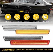 4X Amber Red LED Side Marker Lights Front Rear Set for 2015-22 Dodge Challenger