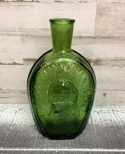 Vintage Green Benjamin Franklin 7 1/4" Bottle Wheaton NJ