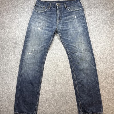 Levi Strauss 505 Mens Jeans W33 L30 Dark Wash Straight Fit Denim
