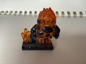 Genuine LEGO Power Miners Lava Rock Monster Minifigure Orange Firax With Crystal