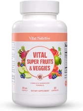 VITAL NUTRITIVE Super Fruits & Veggies Capsules - Antioxidant Superfood Formula
