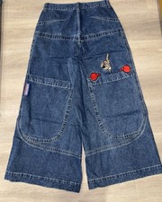 JNCO Los Angeles Kangaroo Wide Leg Jeans in dark stone wash