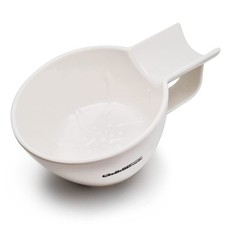 Beard Bowl - Resilient Resin Shave Bowl/Lathering with Brush Rest Insert White