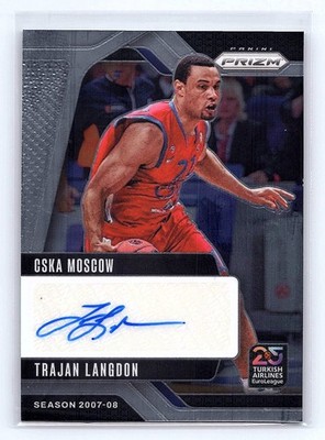 Trajan Langdon 2024-25 Panini Prizm EuroLeague #SI-LNG Signatures Auto