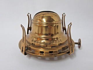 ANTIQUE N.O.S. SCOVILL QUEEN ANNE NUMBER 2 BRASS TALL CONE OIL LAMP BURNER