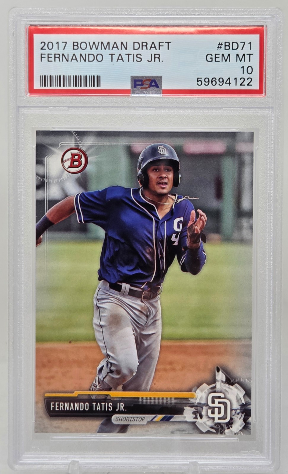 2017 Bowman FERNANDO TATIS JR RC CARD PSA 10 GEM MINT view 1