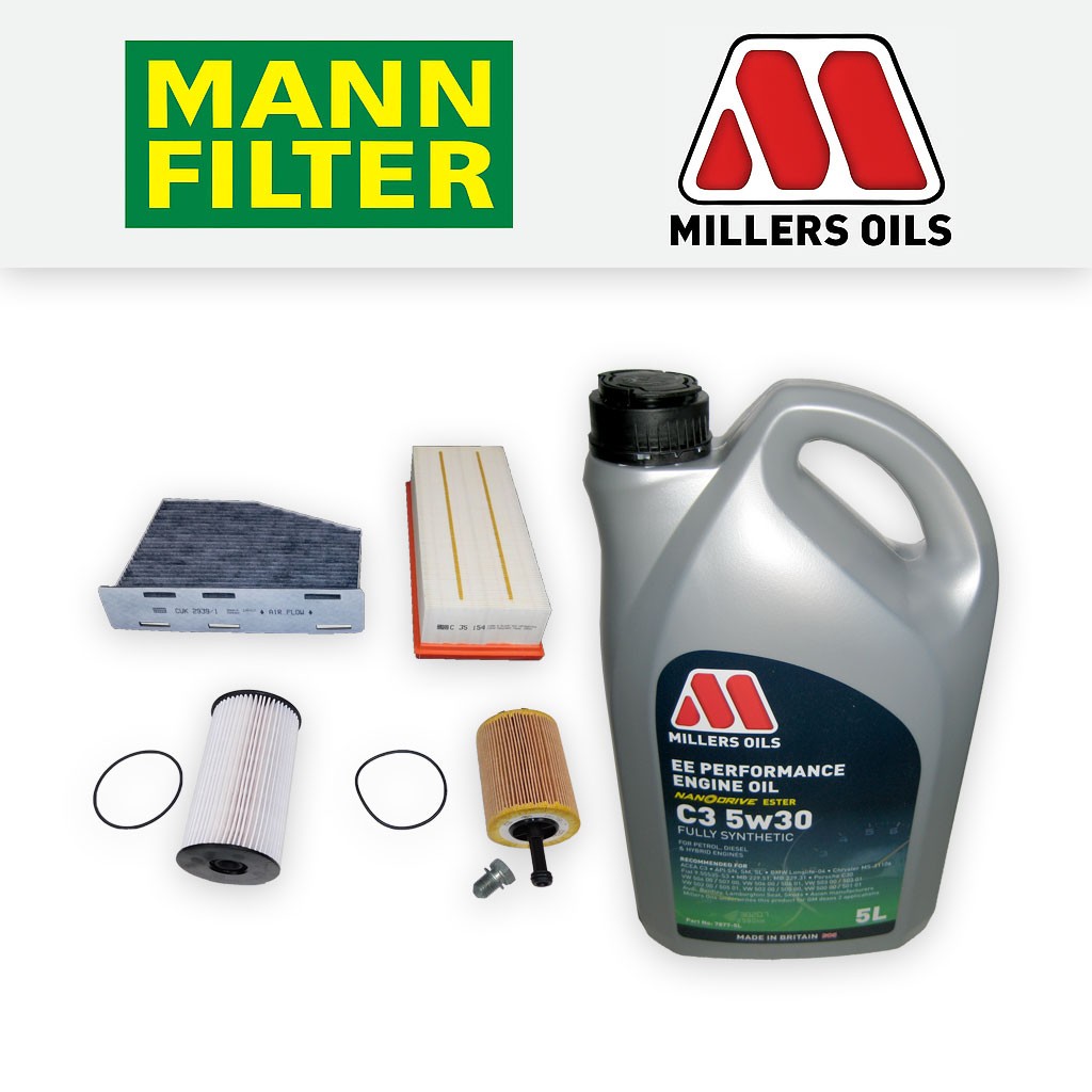 Audi A3 8P 2.0 TDI 2005-2010 Service Kit - Oil Air Fuel Cabin Filters UFI + Oil