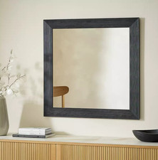 Square Wall Mirror Black Plastic 60x60cm For Home Lounge Decor Wall Mounted