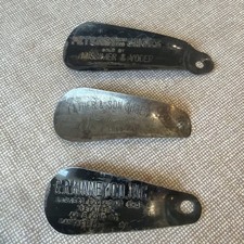 Lot Of 3 Vintage Advertising Metal Shoe Horns Boot Stores Lancaster PA