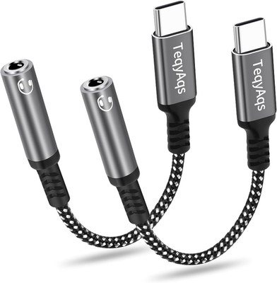 2x Adaptador USB C a conector para auriculares de 3,5 mm Cable dongle tipo C