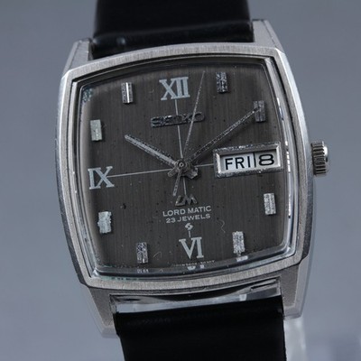 1969 Seiko Lord Matic 5606-5000 Black Roman Kanji Automatic Men's