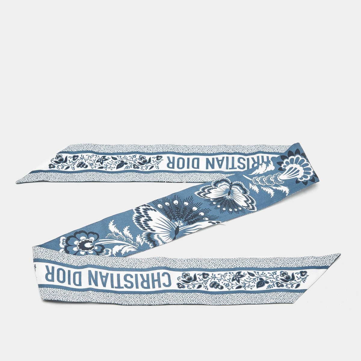 Dior Blue Butterfly Print Silk Mitzah Scarf | eBay